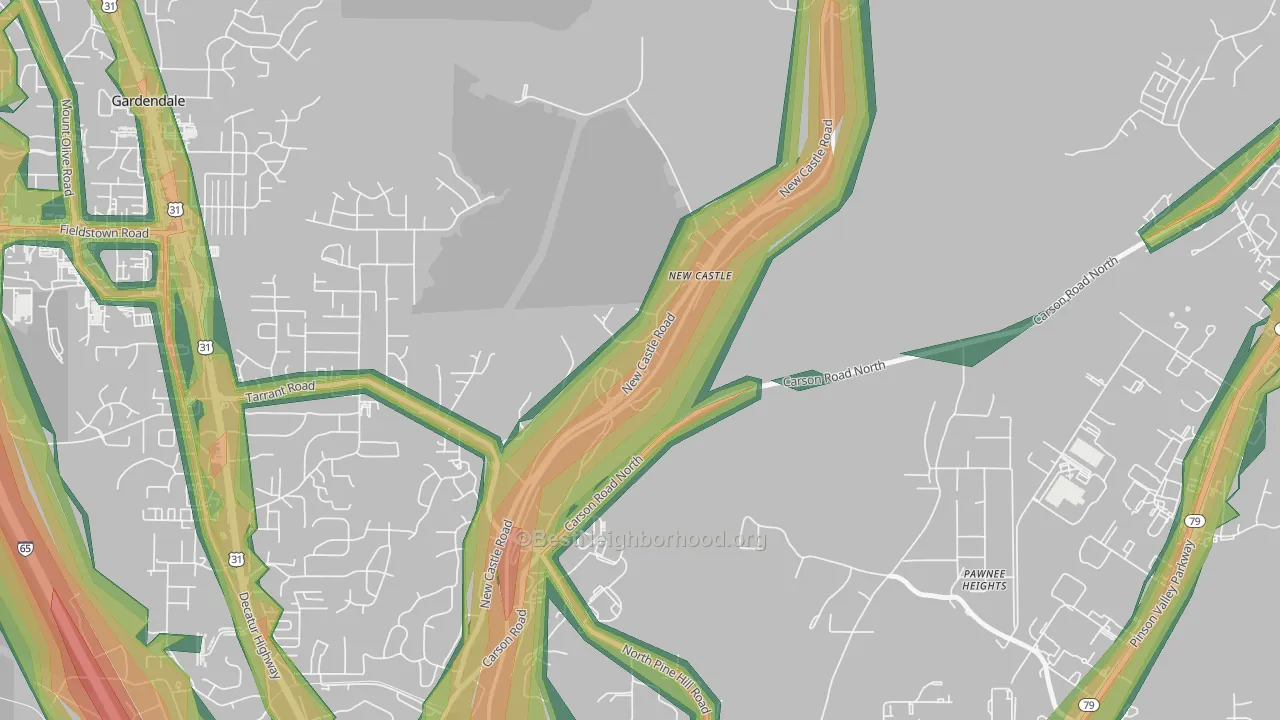 35119, AL Map of Noise Levels in 35119