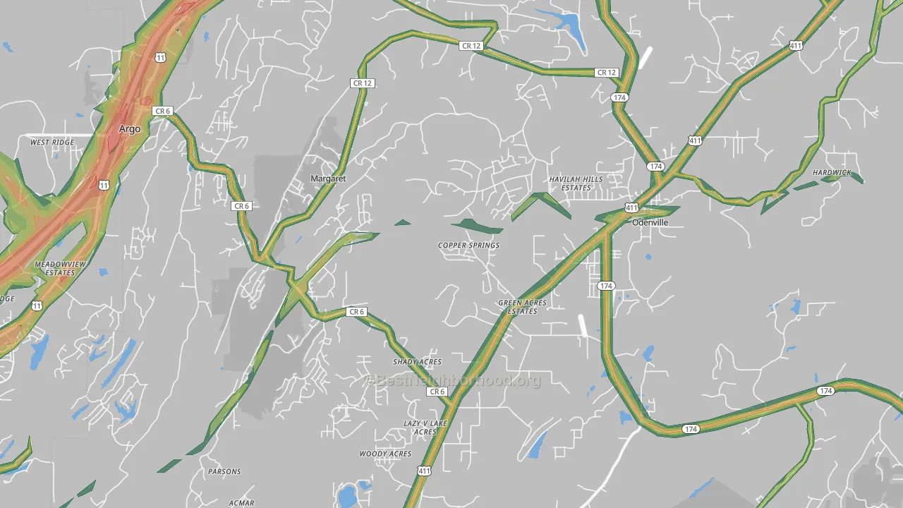 35120, AL Map of Noise Levels in 35120