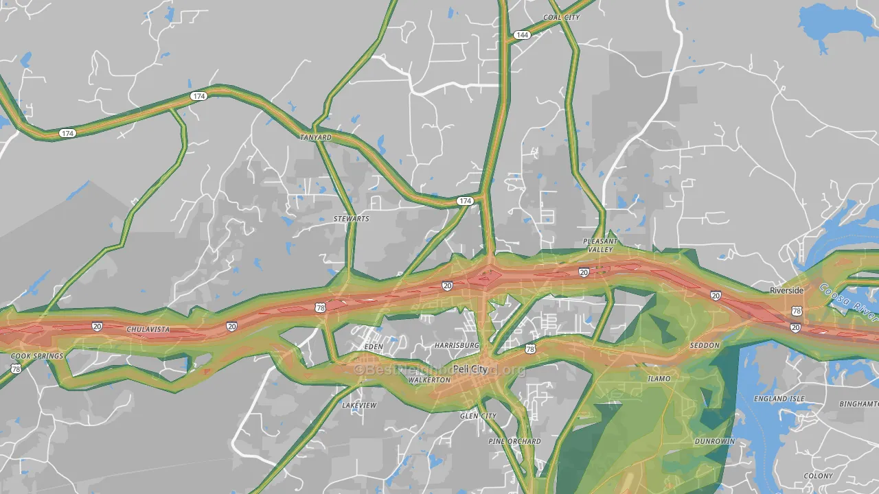35125, AL Map of Noise Levels in 35125