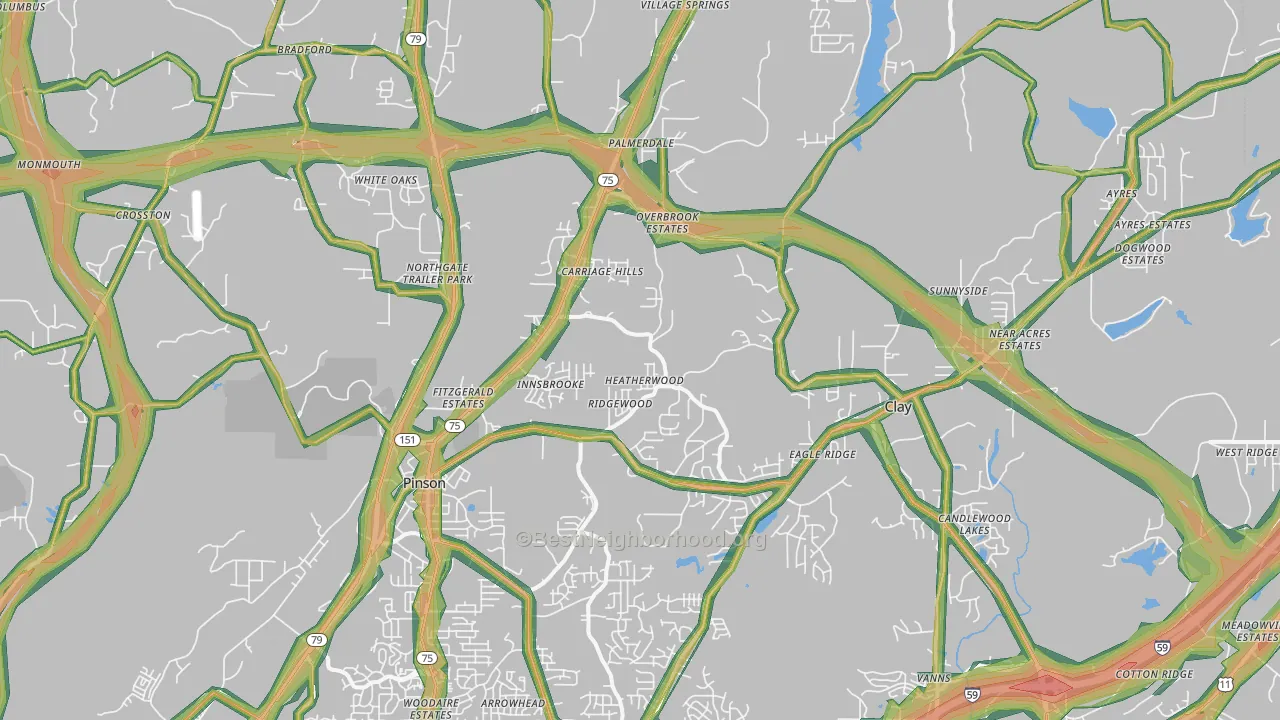 35126, AL Map of Noise Levels in 35126