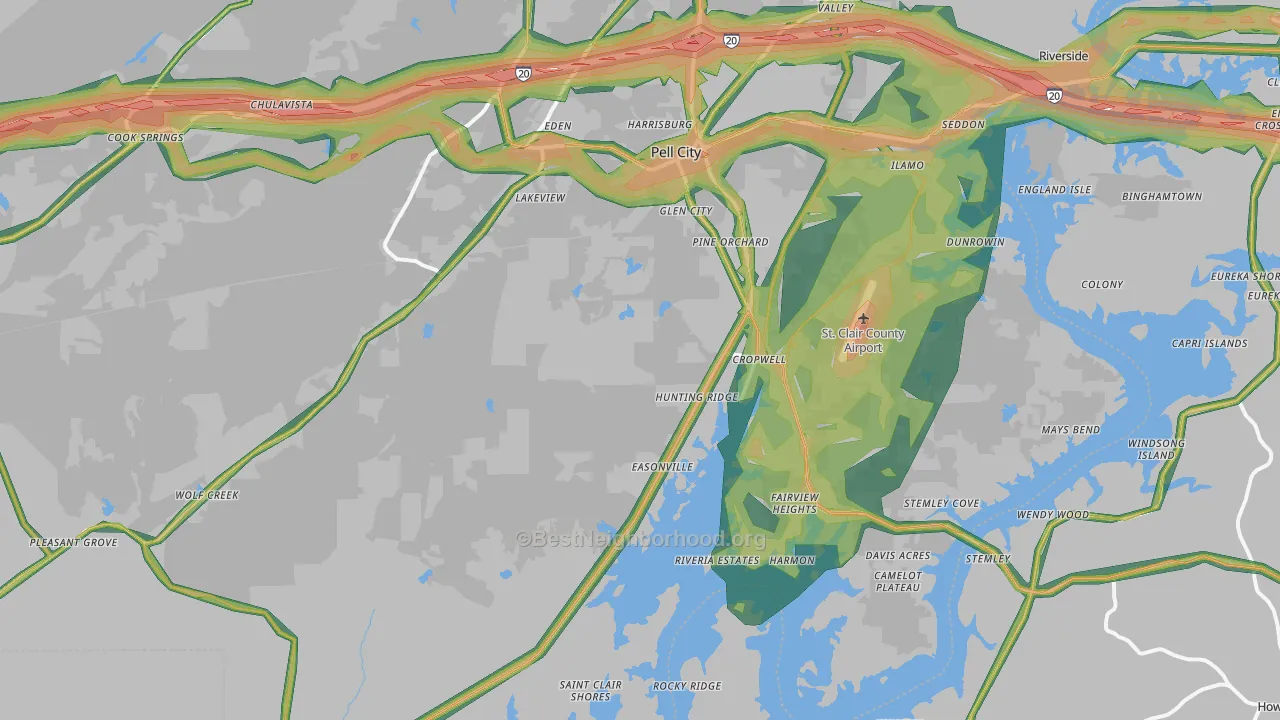 35128, AL Map of Noise Levels in 35128