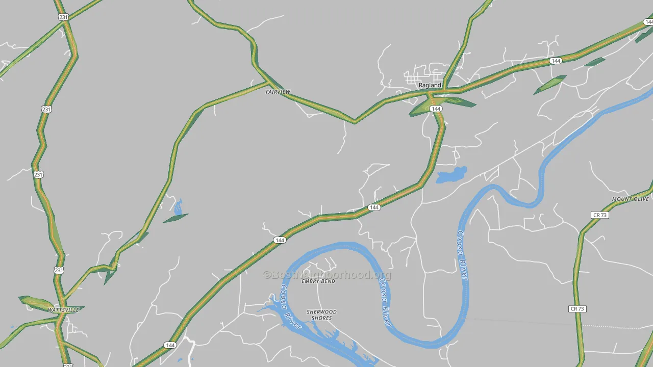 35131, AL Map of Noise Levels in 35131