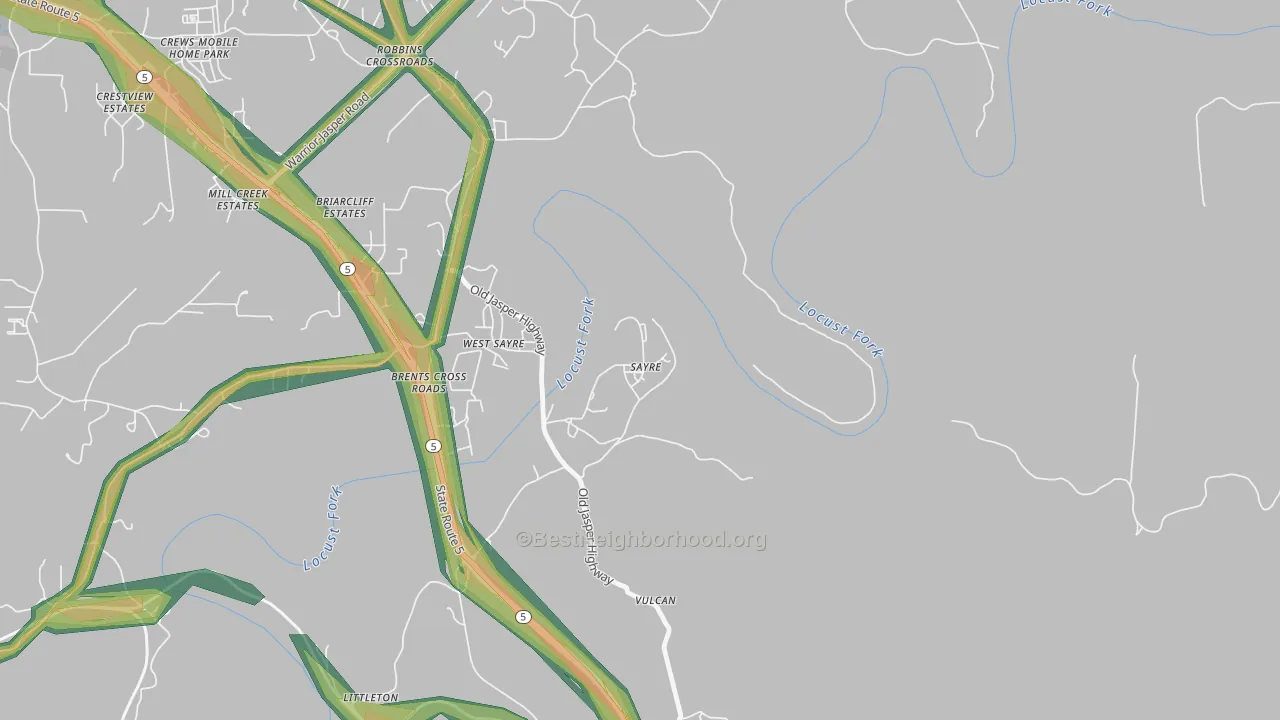 35139, AL Map of Noise Levels in 35139