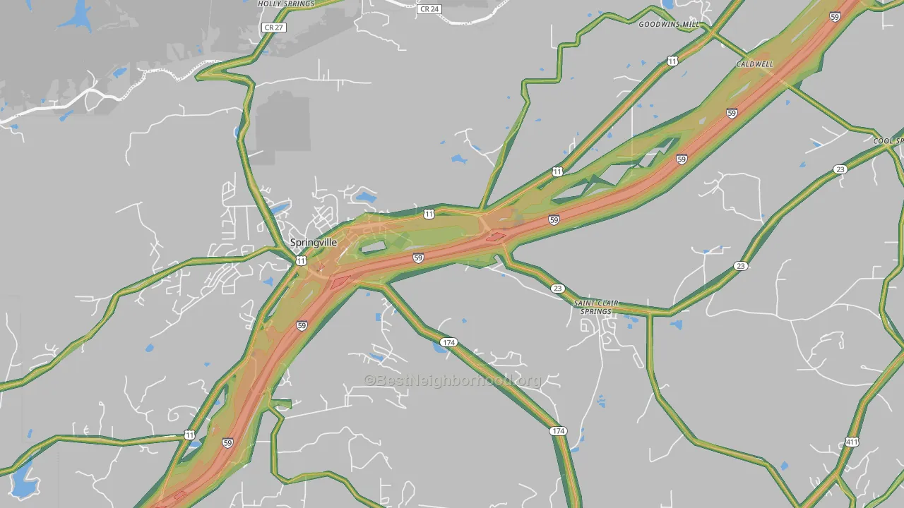 35146, AL Map of Noise Levels in 35146