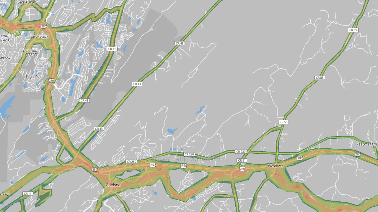 35147, AL Map of Noise Levels in 35147