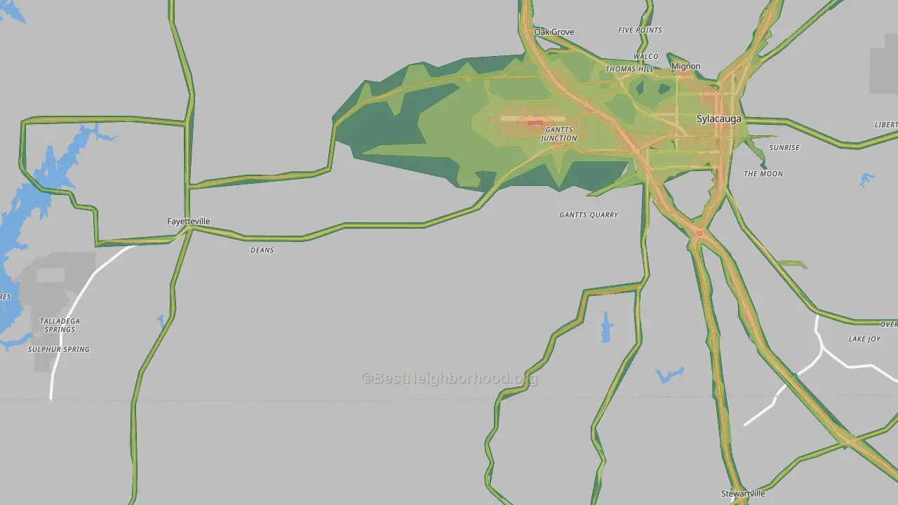 35151, AL Map of Noise Levels in 35151
