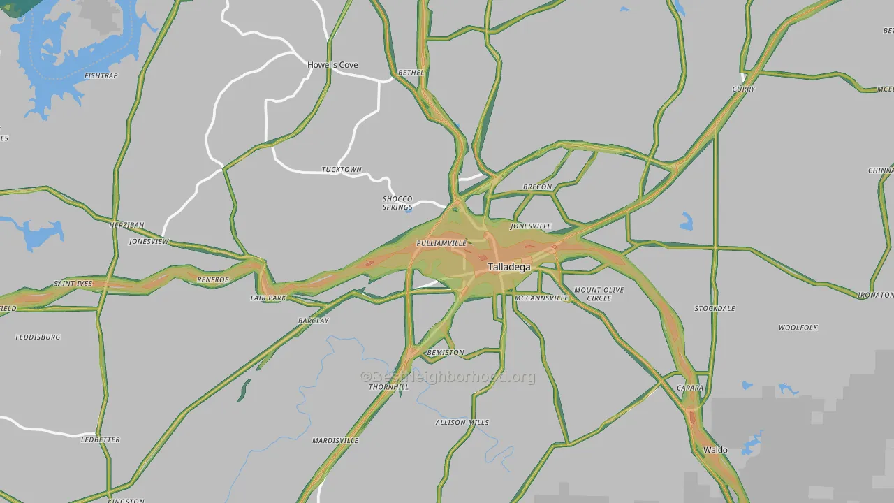 35160, AL Map of Noise Levels in 35160