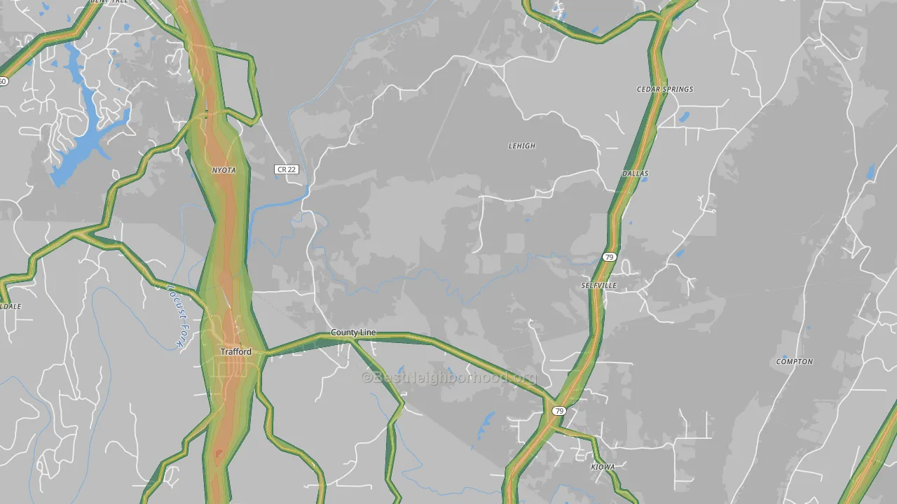 35172, AL Map of Noise Levels in 35172