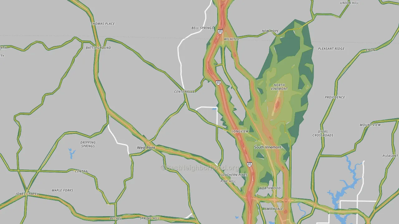 35179, AL Map of Noise Levels in 35179