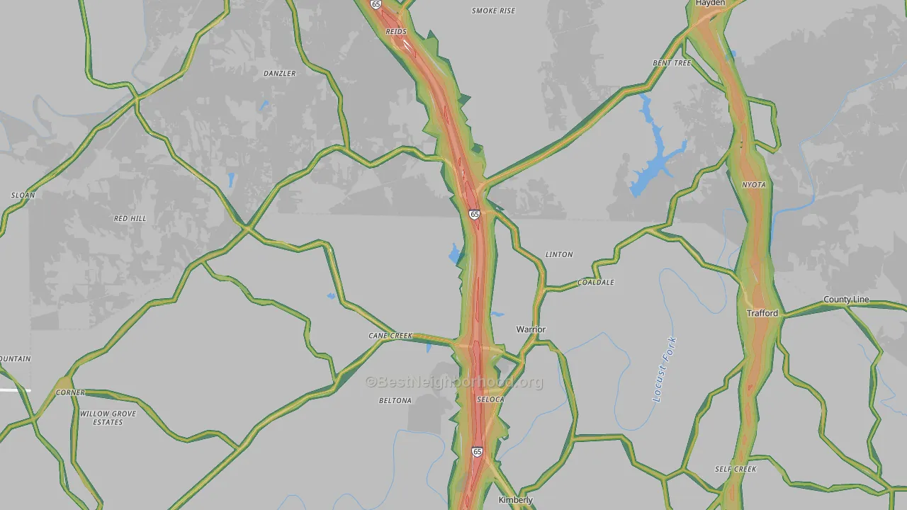 35180, AL Map of Noise Levels in 35180