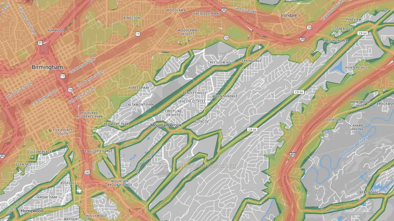 35213, AL Map of Noise Levels in 35213