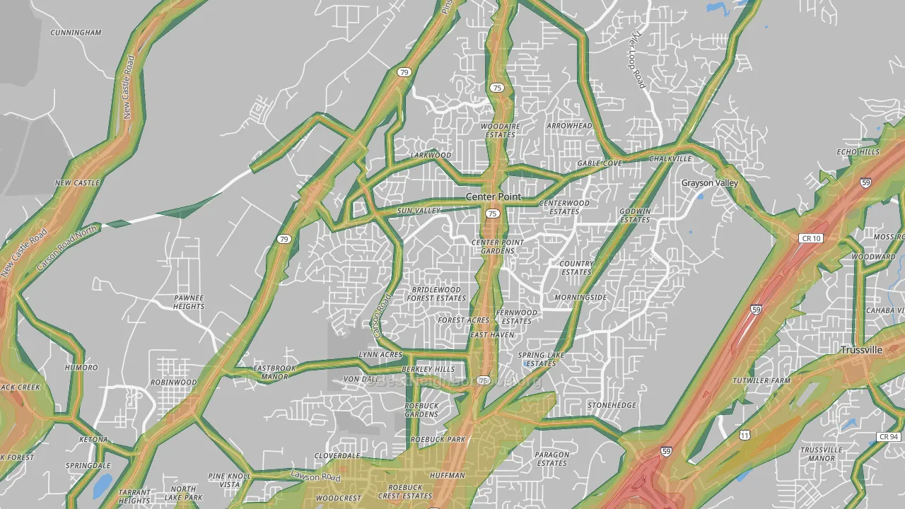 35215, AL Map of Noise Levels in 35215