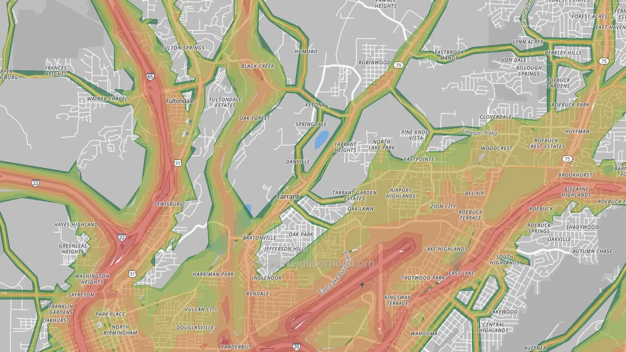 35217, AL Map of Noise Levels in 35217