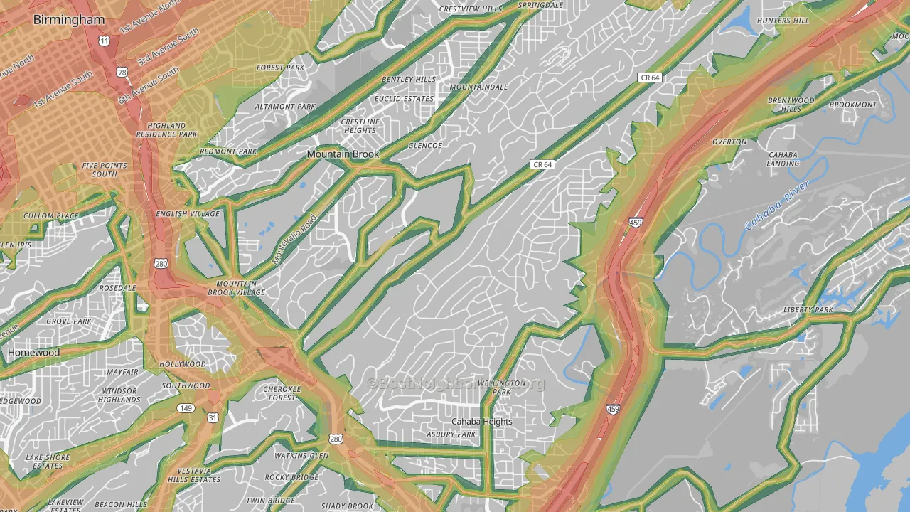 35223, AL Map of Noise Levels in 35223