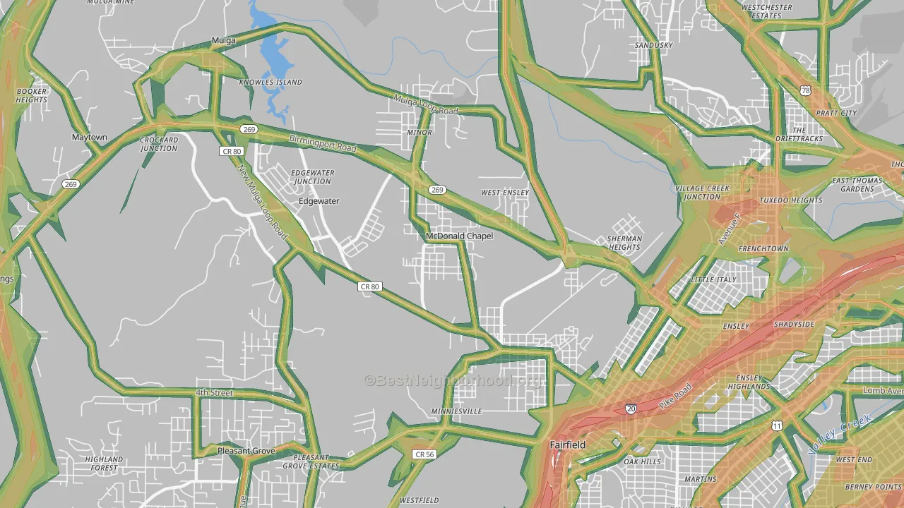 35224, AL Map of Noise Levels in 35224