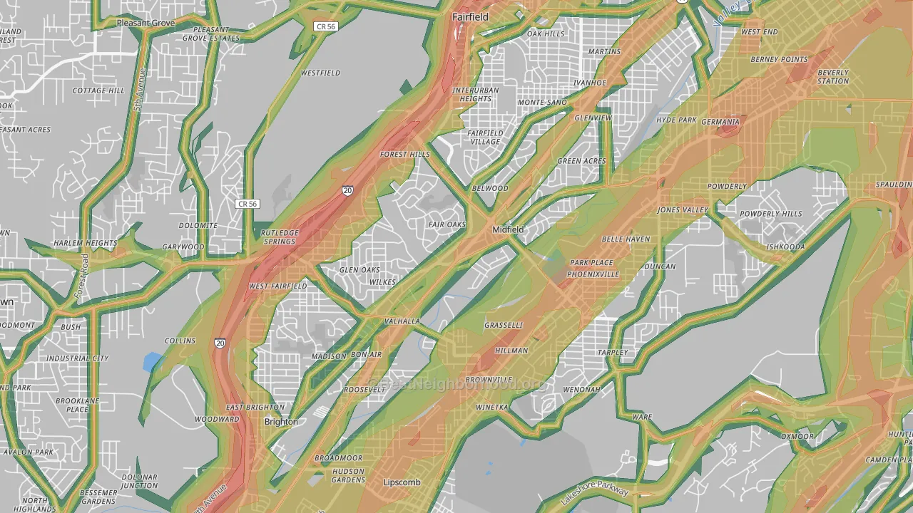 35228, AL Map of Noise Levels in 35228