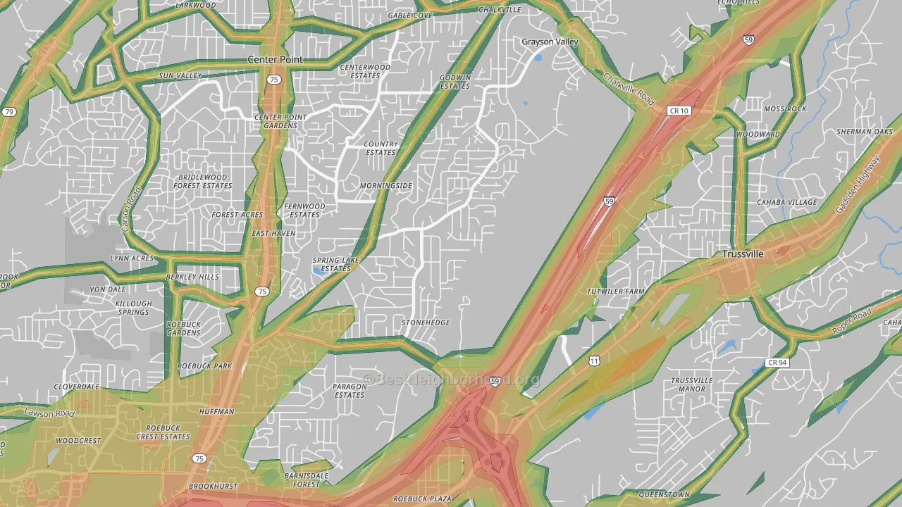 35235, AL Map of Noise Levels in 35235