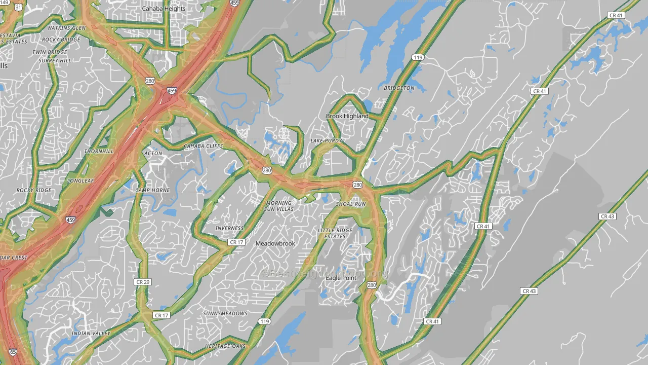 35242, AL Map of Noise Levels in 35242