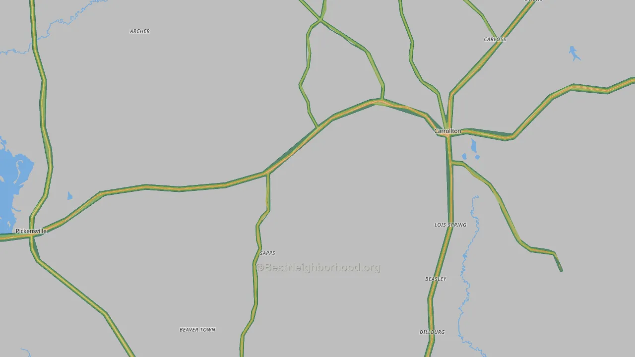 35447, AL Map of Noise Levels in 35447