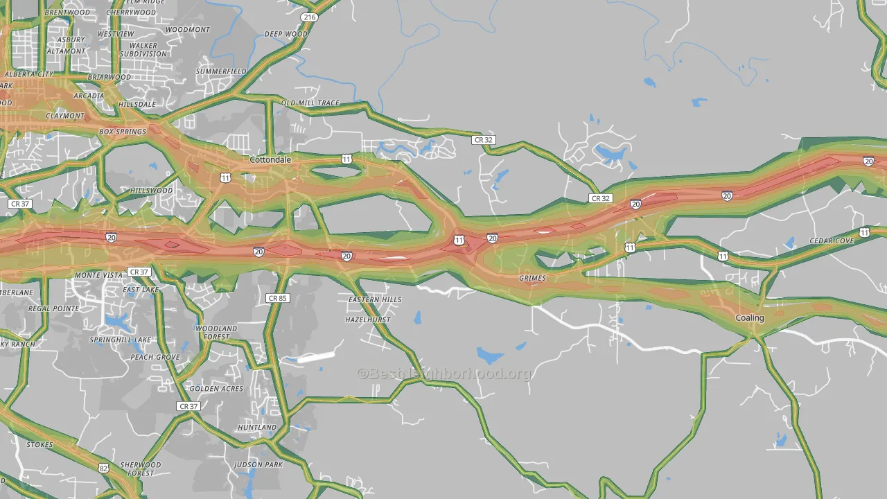 35453, AL Map of Noise Levels in 35453
