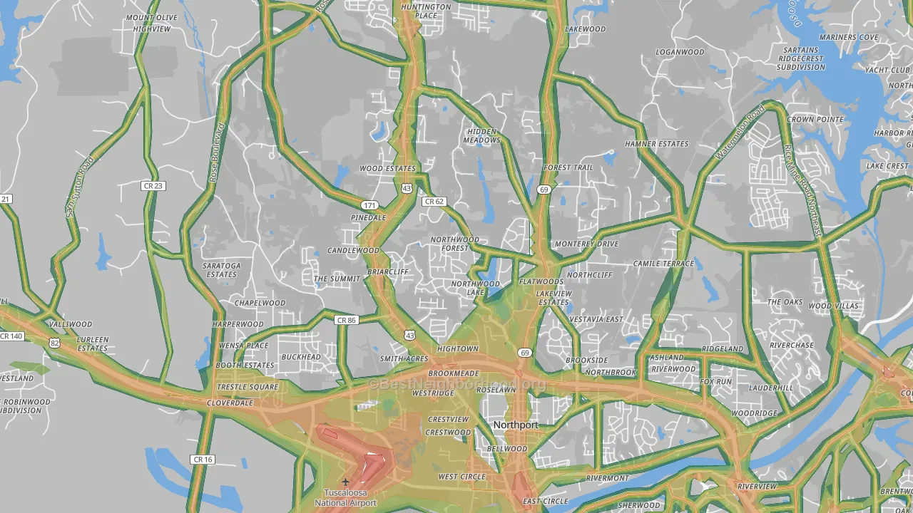 35473, AL Map of Noise Levels in 35473