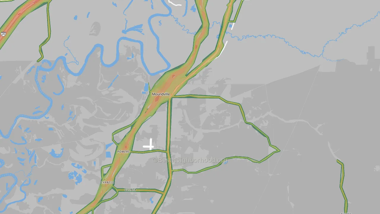 35474, AL Map of Noise Levels in 35474