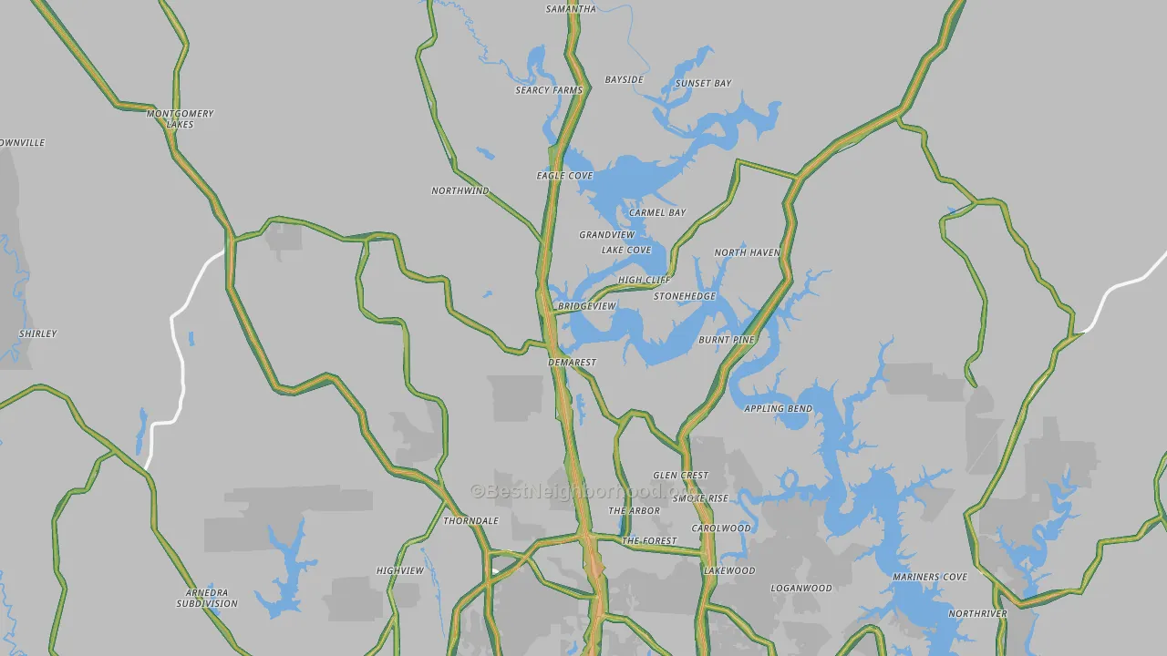 35475, AL Map of Noise Levels in 35475