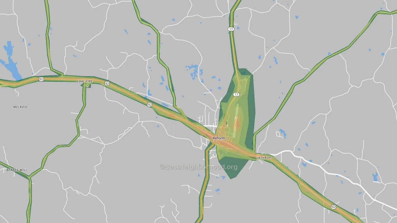35481, AL Map of Noise Levels in 35481