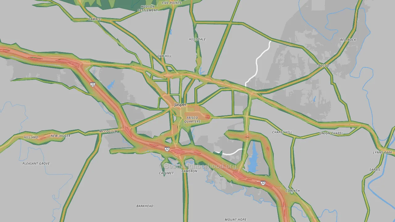 35501, AL Map of Noise Levels in 35501