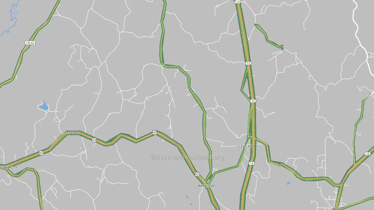 35542, AL Map of Noise Levels in 35542