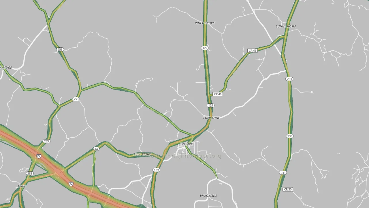 35548, AL Map of Noise Levels in 35548