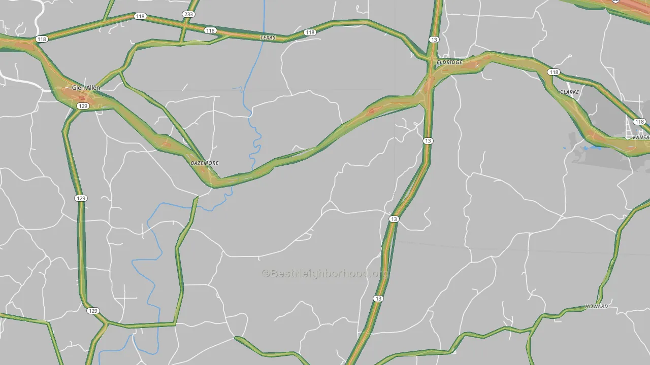 35554, AL Map of Noise Levels in 35554