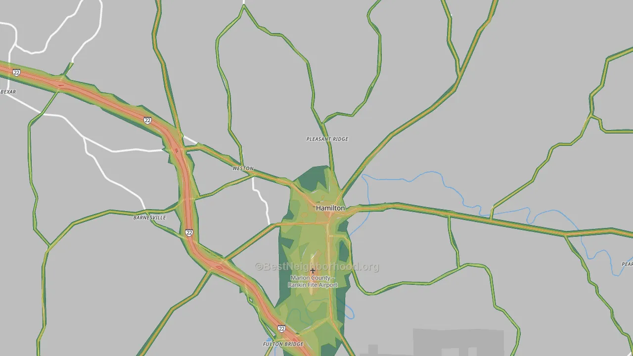 35570, AL Map of Noise Levels in 35570