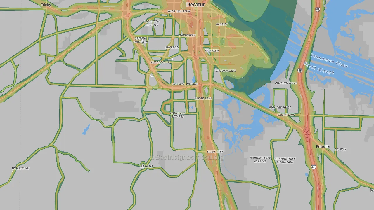 35603, AL Map of Noise Levels in 35603