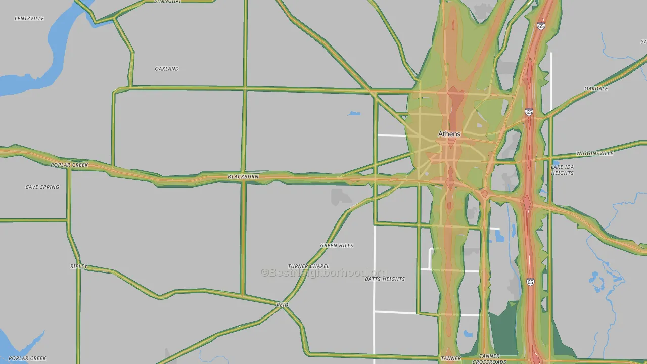 35611, AL Map of Noise Levels in 35611