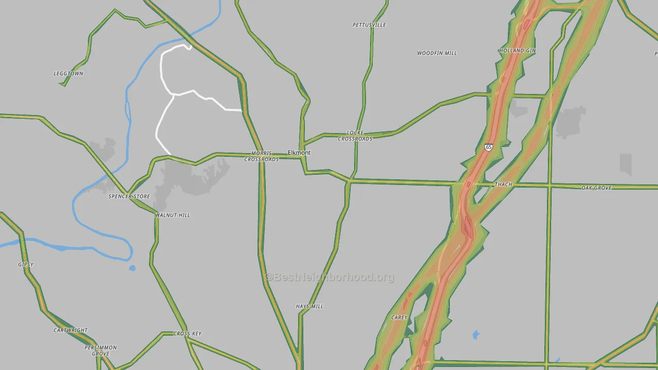 35620, AL Map of Noise Levels in 35620