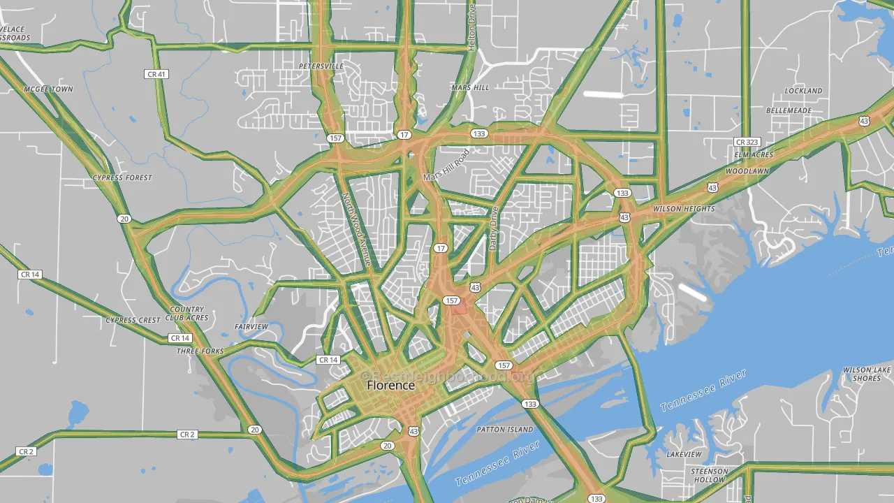 35630, AL Map of Noise Levels in 35630