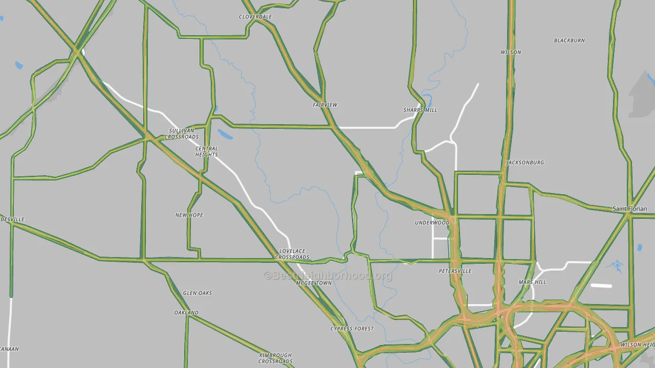 35633, AL Map of Noise Levels in 35633