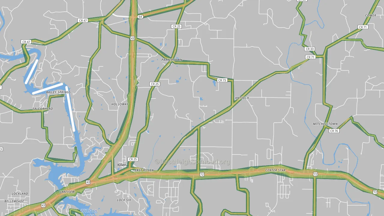 35645, AL Map of Noise Levels in 35645
