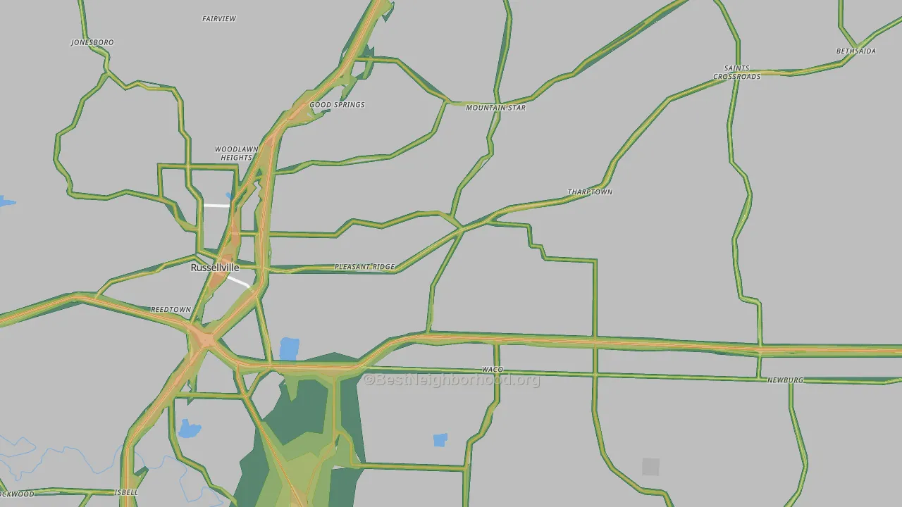 35654, AL Map of Noise Levels in 35654