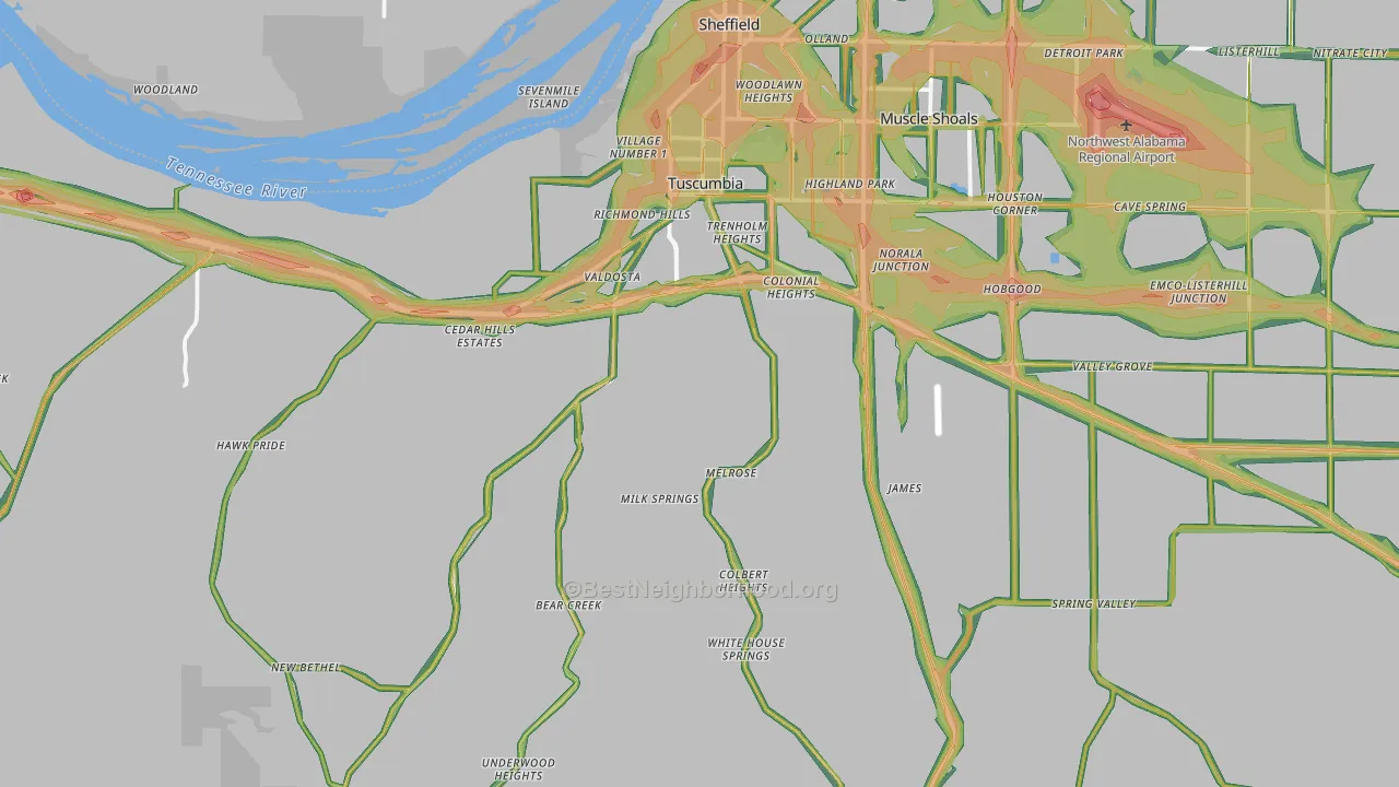 35674, AL Map of Noise Levels in 35674
