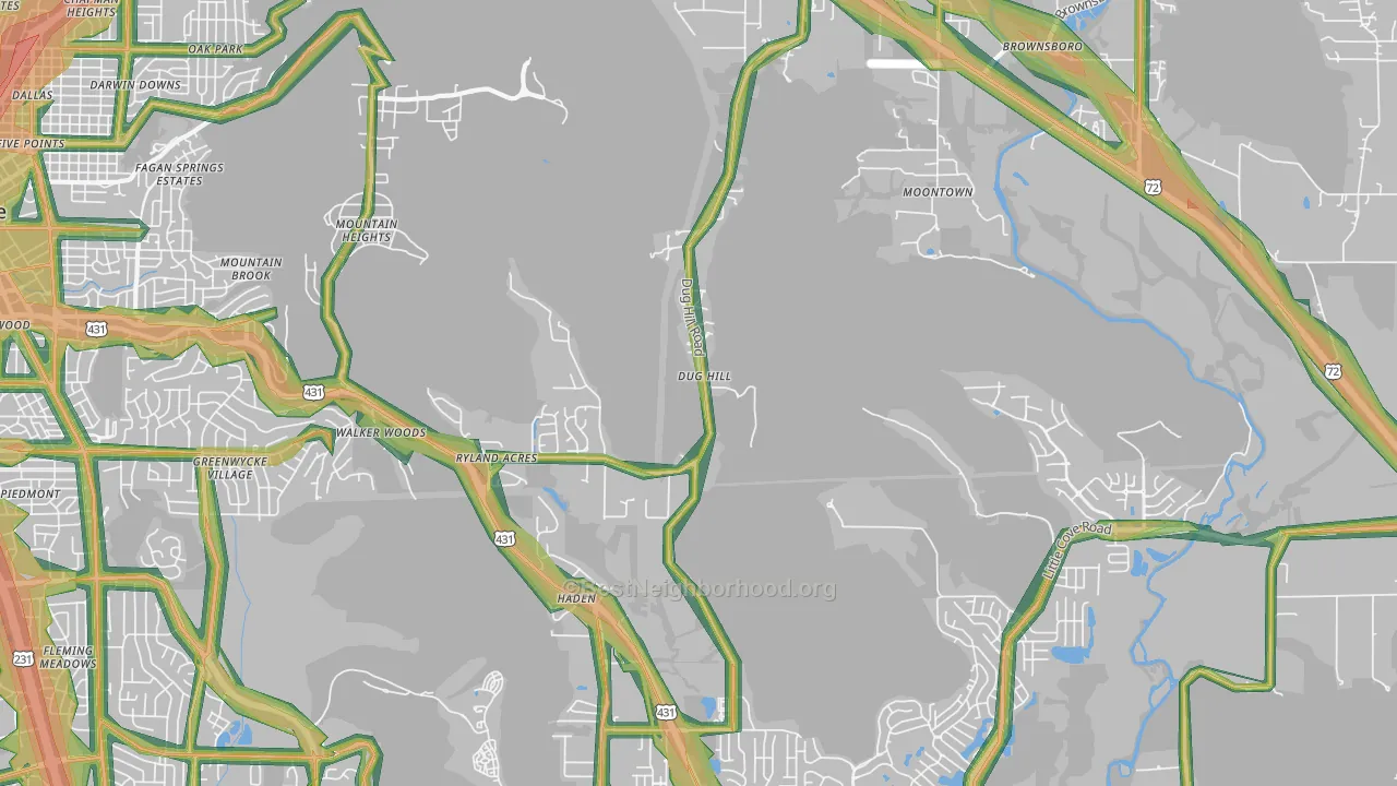 35741, AL Map of Noise Levels in 35741