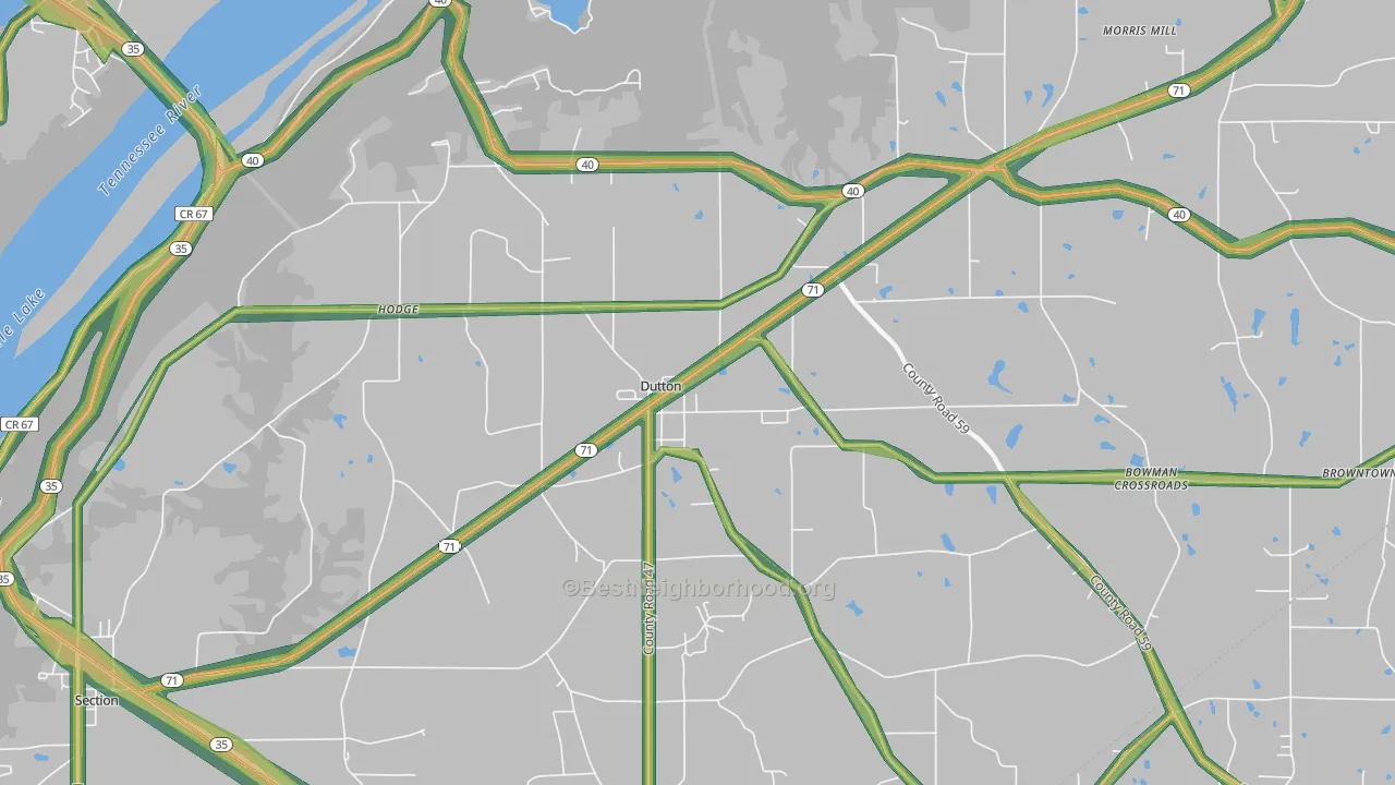35744, AL Map of Noise Levels in 35744
