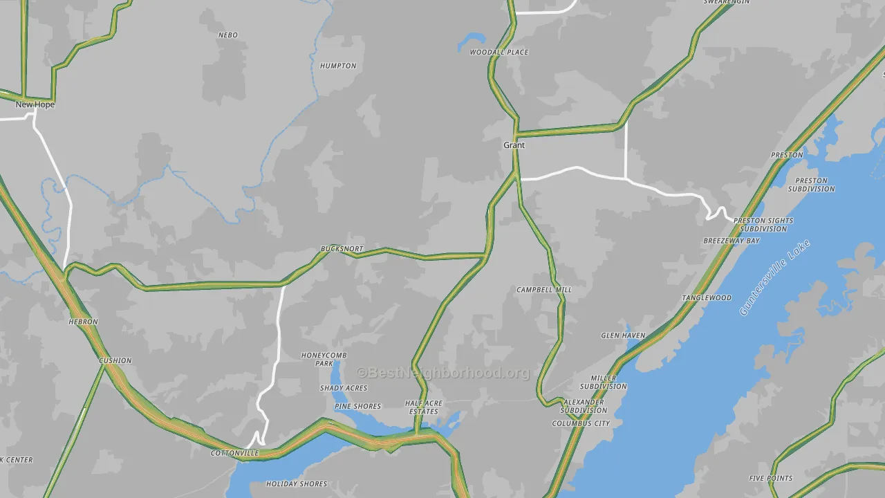 35747, AL Map of Noise Levels in 35747