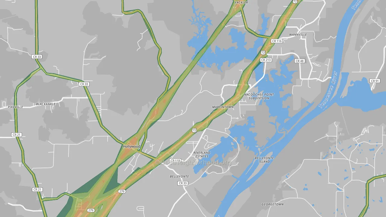 35752, AL Map of Noise Levels in 35752