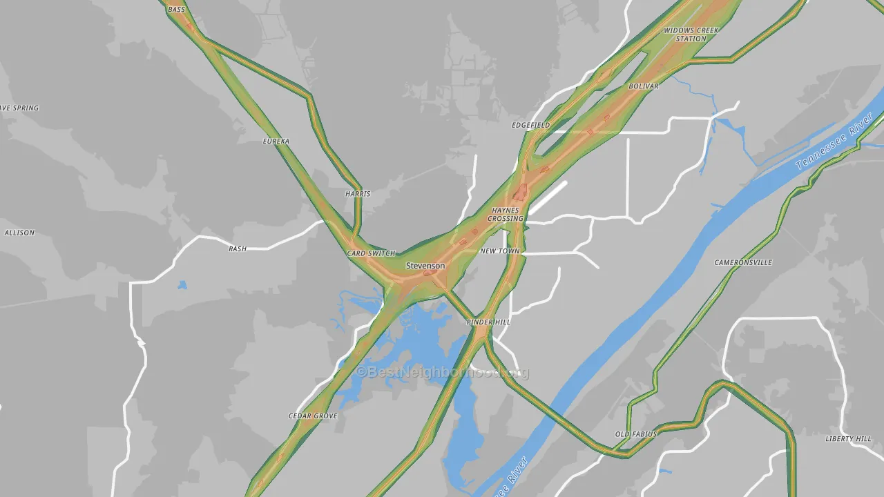 35772, AL Map of Noise Levels in 35772