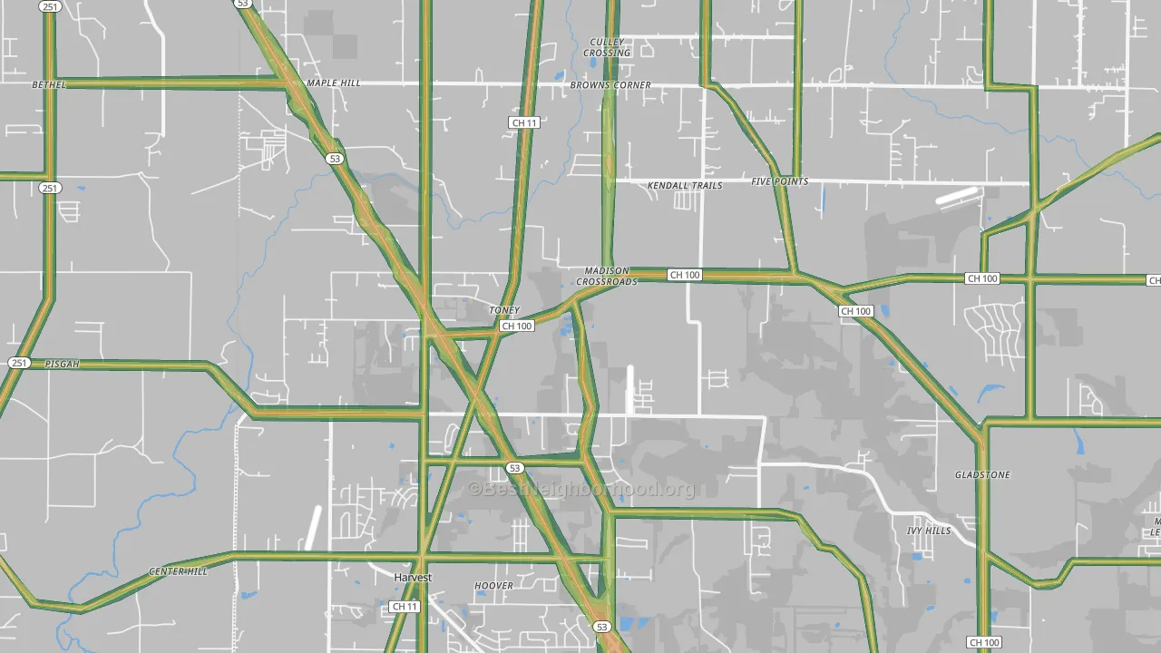 35773, AL Map of Noise Levels in 35773