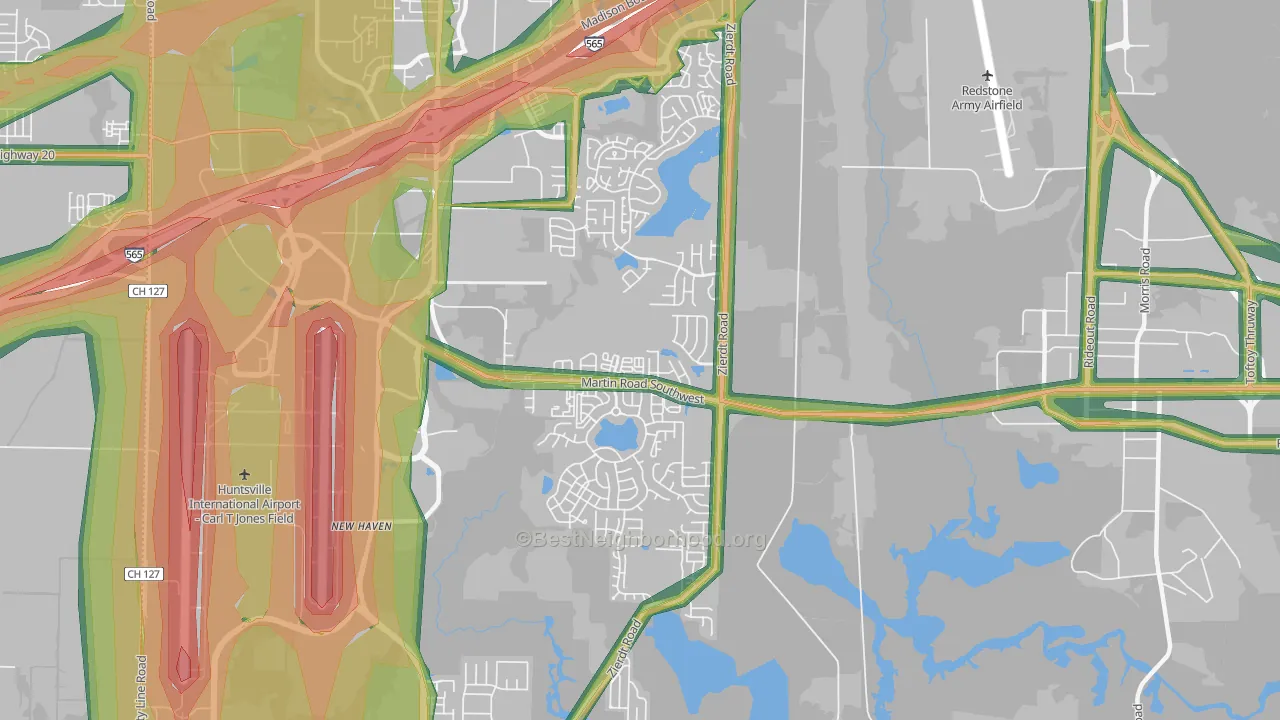 35824, AL Map of Noise Levels in 35824