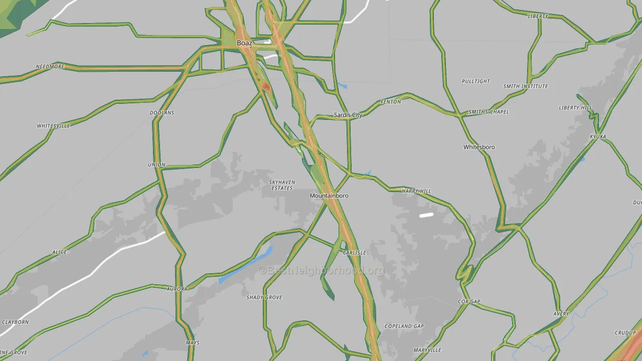 35956, AL Map of Noise Levels in 35956