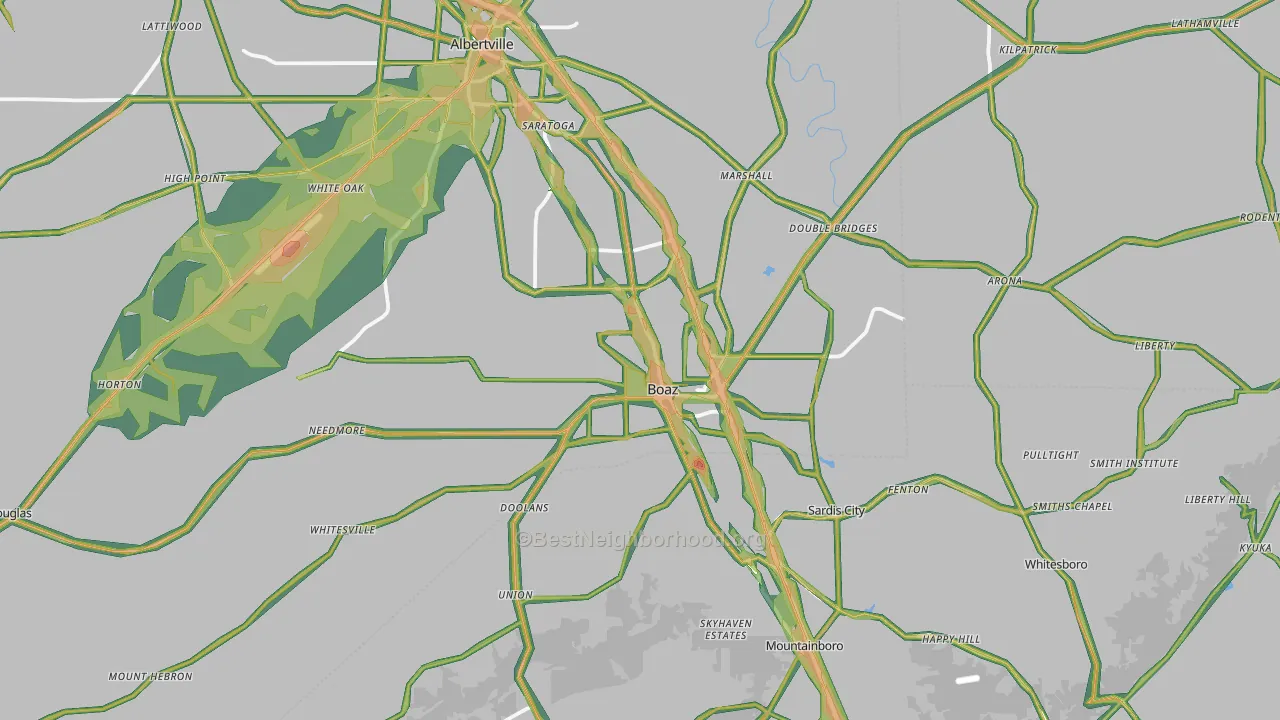 35957, AL Map of Noise Levels in 35957